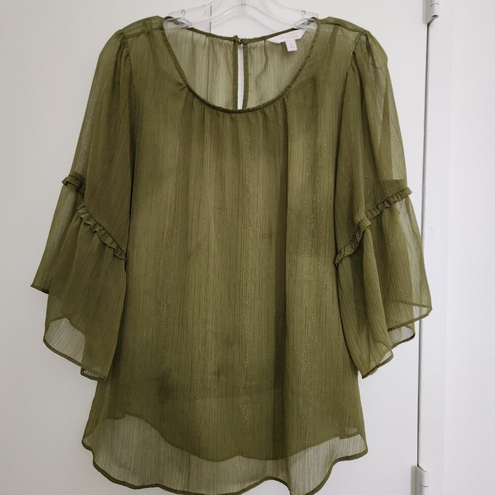Sage Moss green 2 piece layered blouse top
